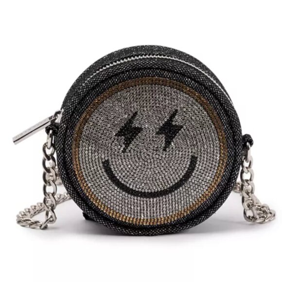 Skinny Dip Micro Chain Bag SMILEY Diamond Encrusted Crossbody NWT - Picture 1 of 6